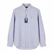 GANT Slim Banker Bot Men Shirt XL College Blue Button-Down Neck Logo Casual