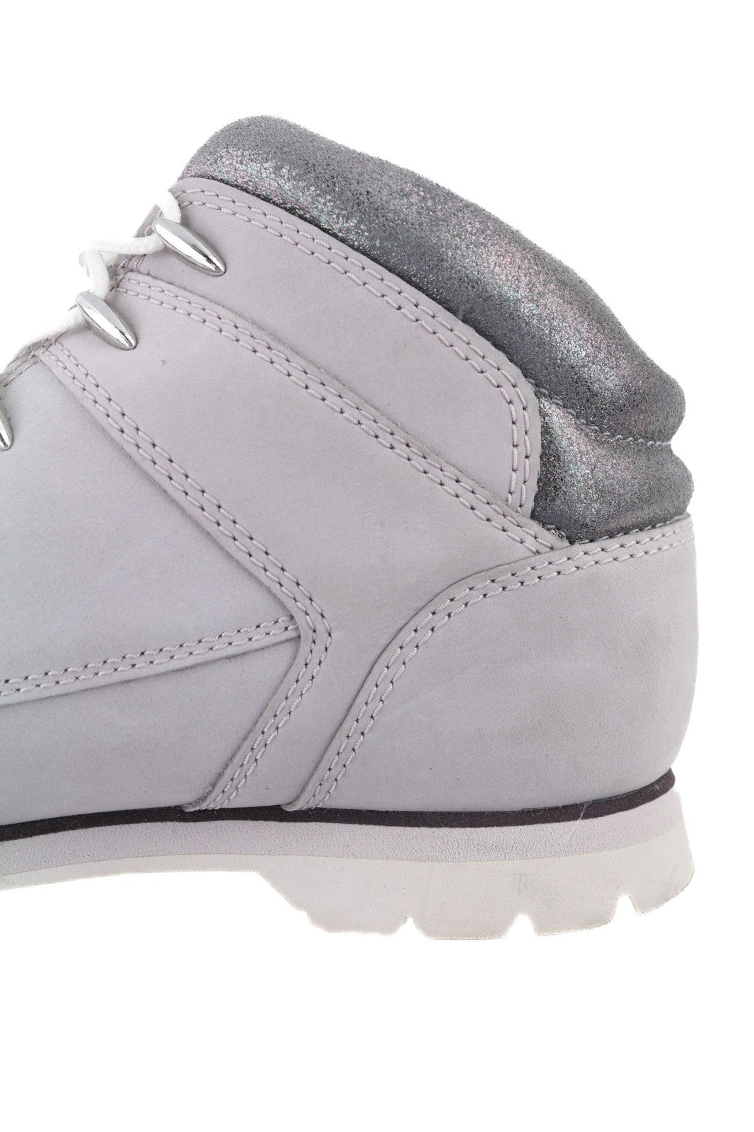 TIMBERLAND A22B6-A40122 Girls Shoes EU37/38 Grey Leather High-Top Lace-Up