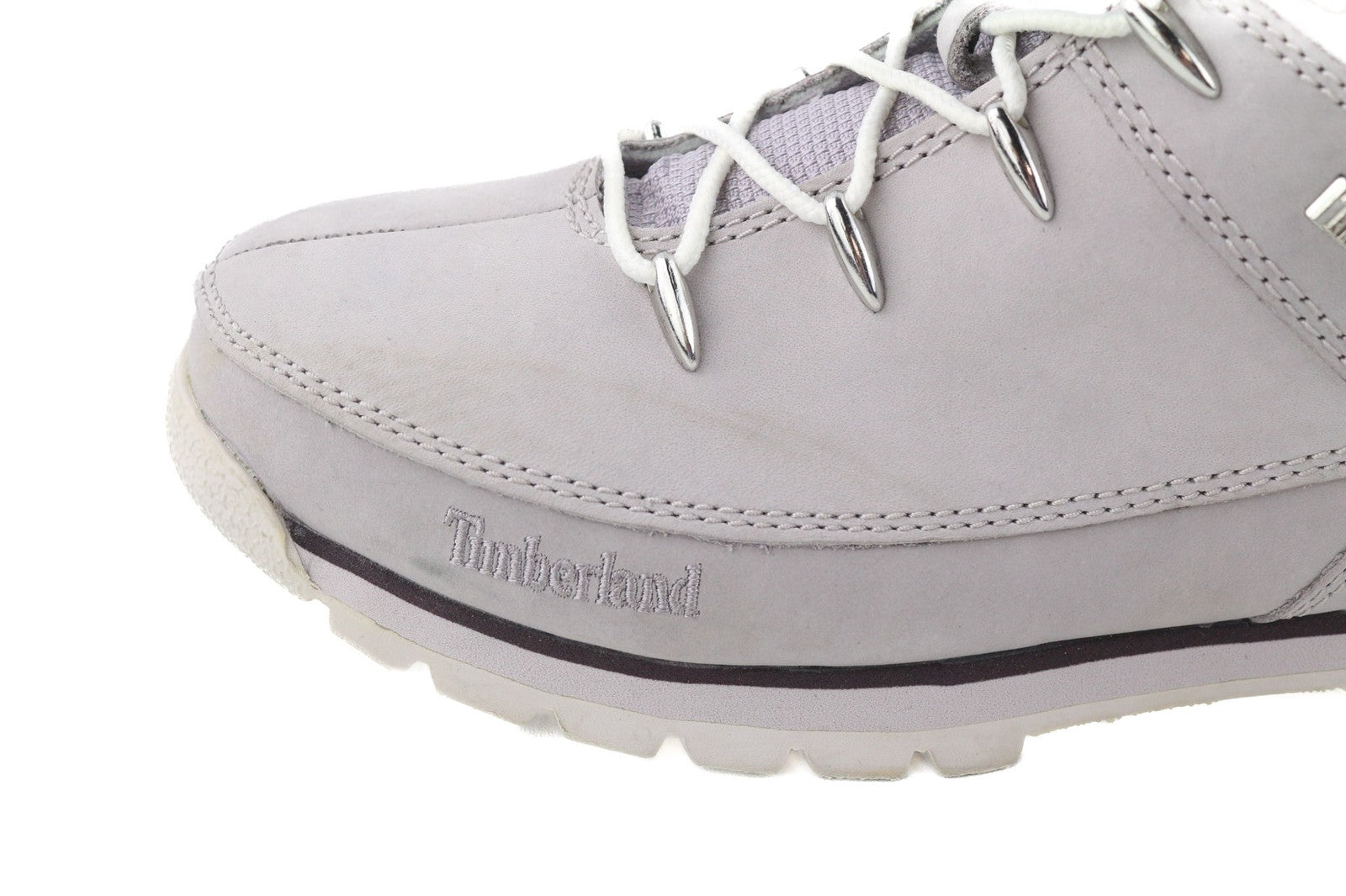 TIMBERLAND A22B6-A40122 Girls Shoes EU37/38 Grey Leather High-Top Lace-Up