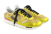 GOLDEN GOOSE Starland Women Trainers EU39 Gold Leather Sequin Low-Top Style