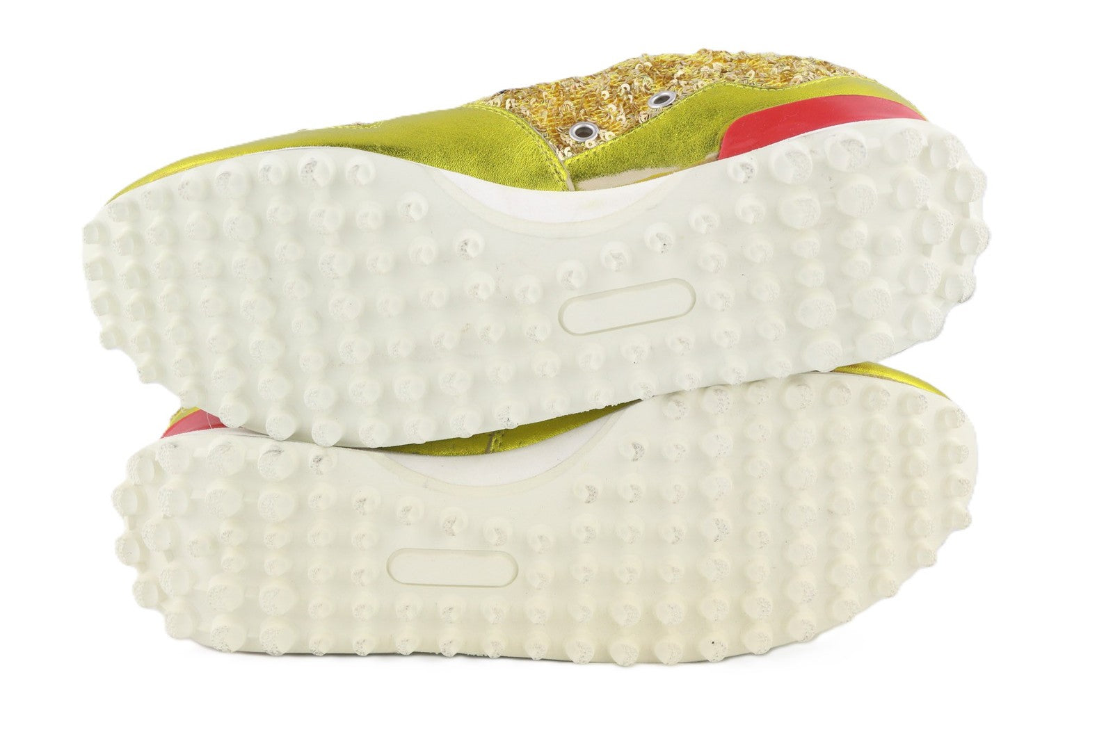 GOLDEN GOOSE Starland Women Trainers EU39 Gold Leather Sequin Low-Top Style