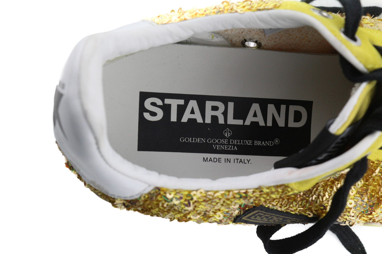 GOLDEN GOOSE Starland Women Trainers EU39 Gold Leather Sequin Low-Top Style