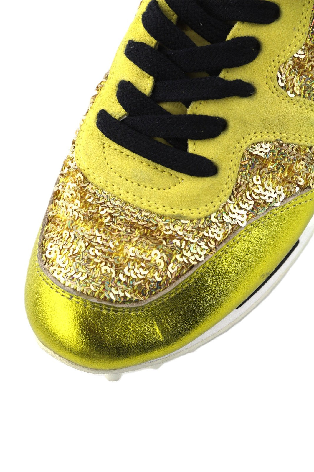 GOLDEN GOOSE Starland Women Trainers EU39 Gold Leather Sequin Low-Top Style