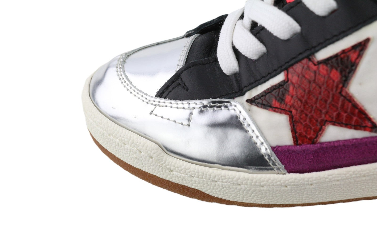 GOLDEN GOOSE Noah Women Trainers EU39 Multicolour Snake Leather High-Top Laced
