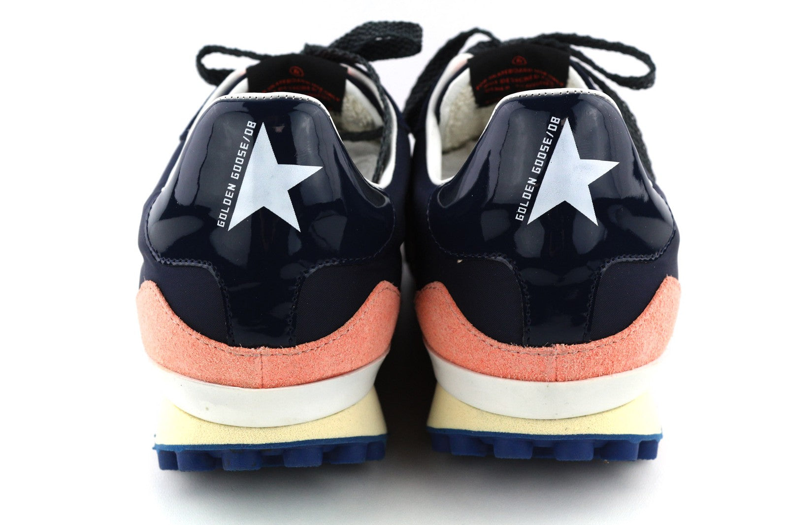 „GOLDEN GOOSE“ bėgimo bateliai moterims, 39 m., violetinės ir rožinės spalvos, odiniai, žemakulniai, su raišteliais. 