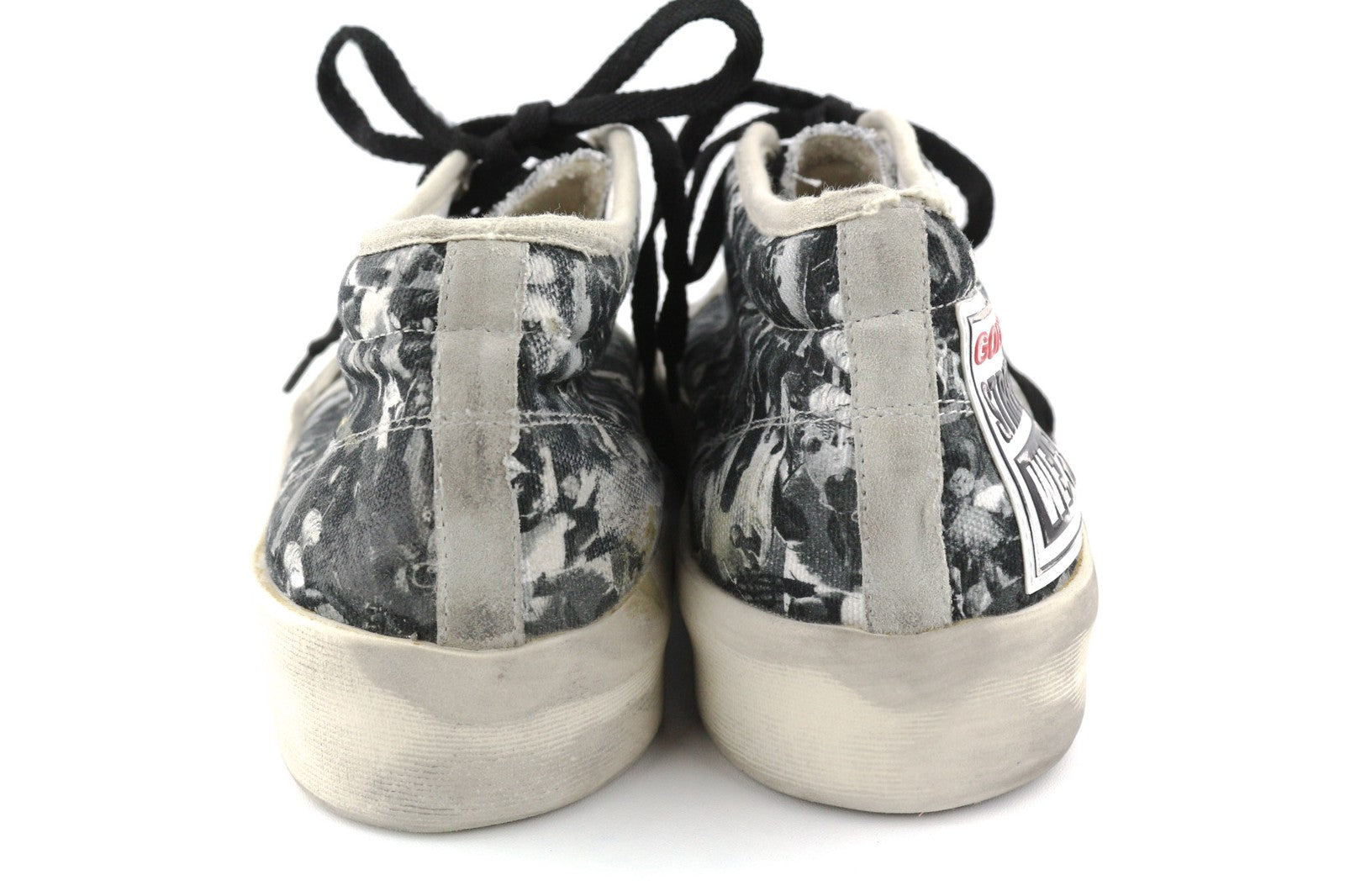 GOLDEN GOOSE Walk Men Trainers EU43 Grey Pattern Aged Casual Lace-Up