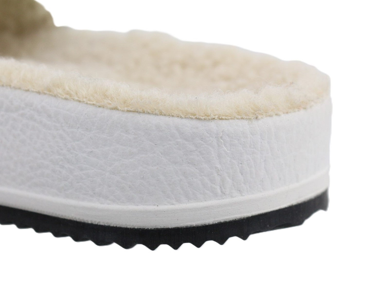 GOLDEN GOOSE Poolstar Women Slippers EU39 White Beige Faux Fur Slip-On Style