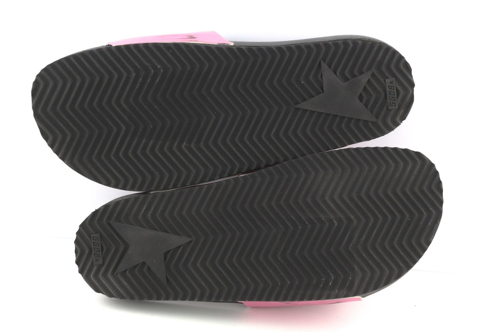 GOLDEN GOOSE Poolstar Women Slippers EU39 Pink Black Slip-On Casual Summer