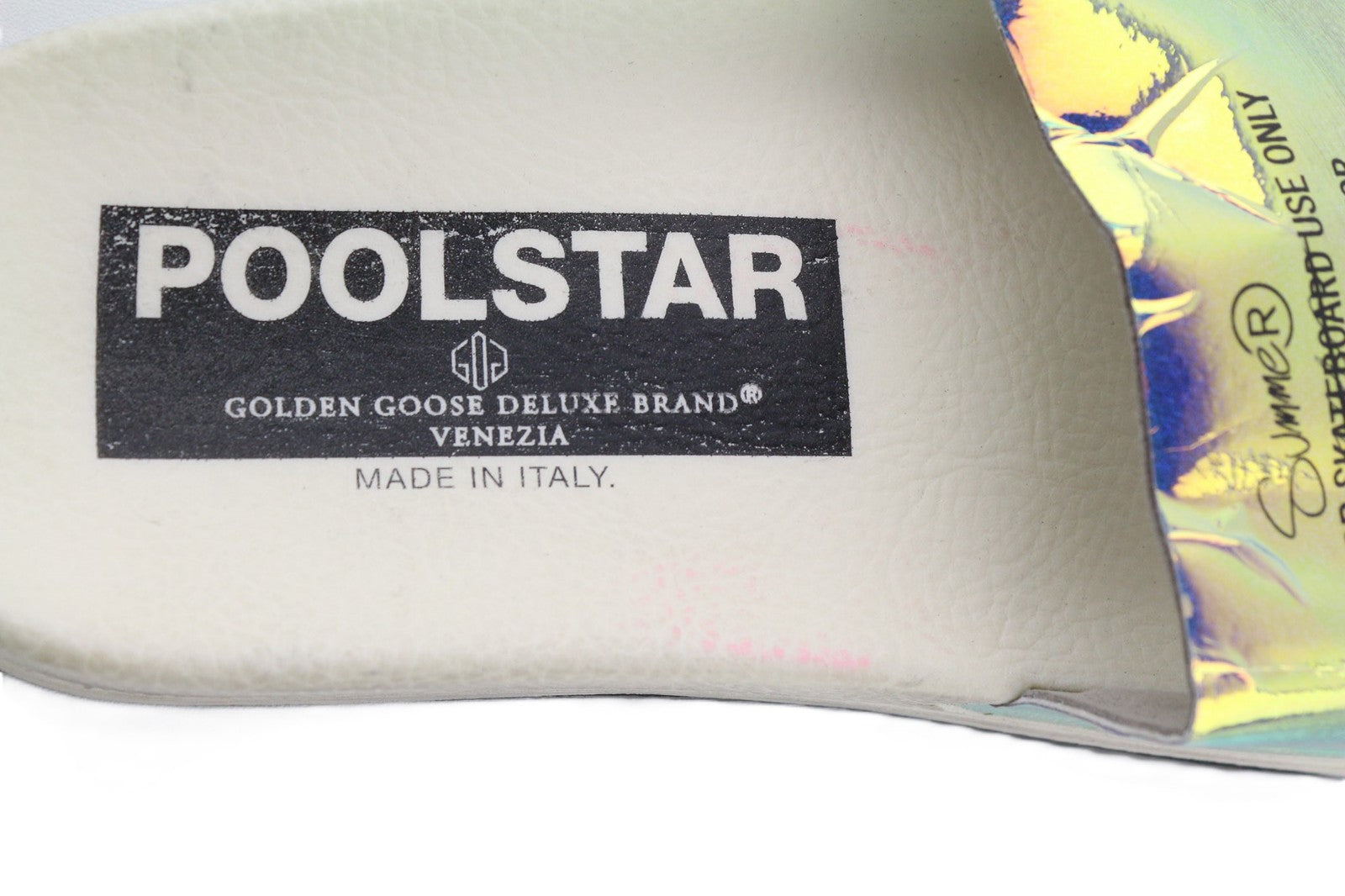 GOLDEN GOOSE Poolstar Women Slippers EU39 Shiny White Slip-On Summer Style