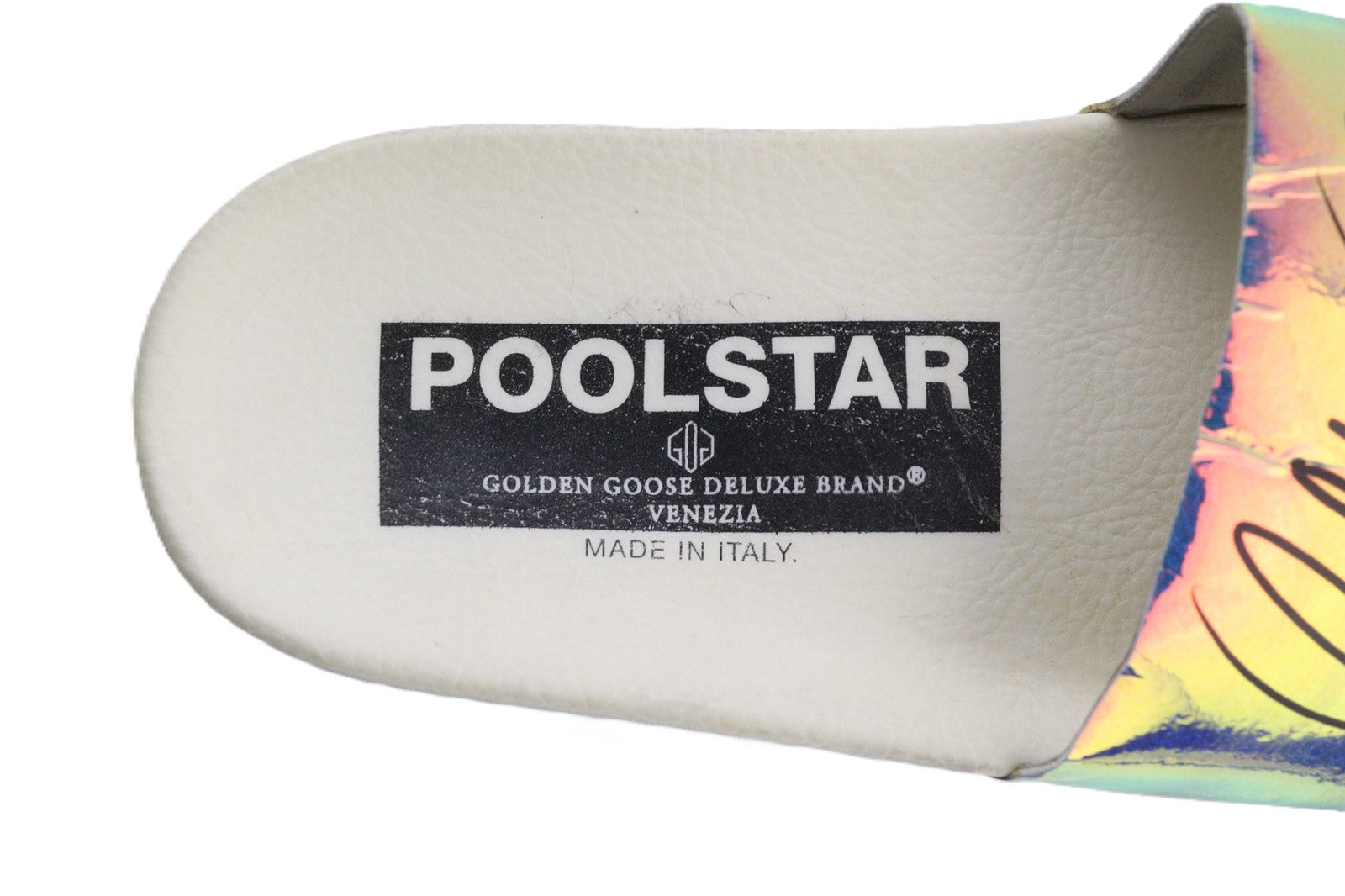 GOLDEN GOOSE Poolstar Women Slippers EU39 Shiny White Slip-On Summer Style