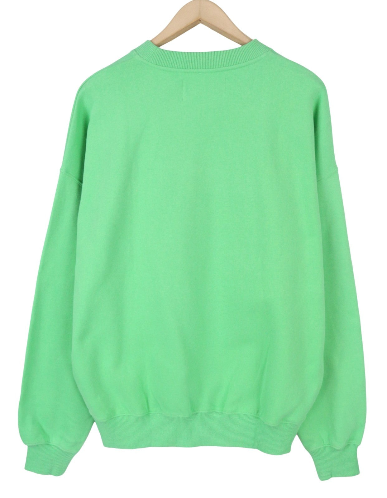 CALVIN KLEIN Men Sweatshirt L Green Crew Embroidered Logo Oversized Pullover