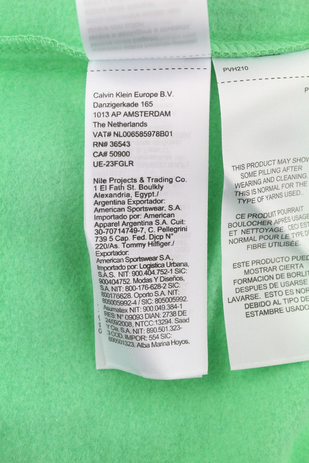 CALVIN KLEIN Men Sweatshirt L Green Crew Embroidered Logo Oversized Pullover