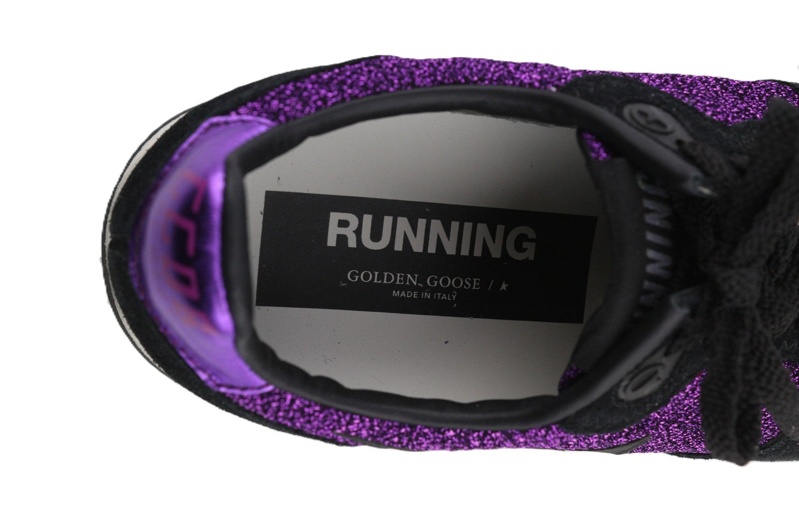 GOLDEN GOOSE Running Women Trainers EU39 Purple Black Leather Shiny Low Pair