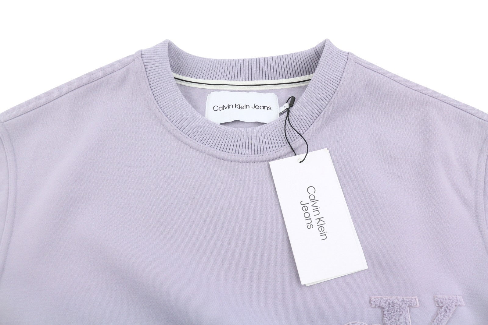 CALVIN KLEIN Men Sweatshirt M Lavender Purple Crew Neck Logo Oversized Pullover