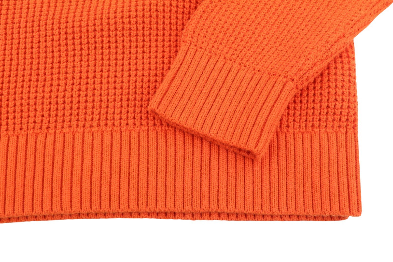 CALVIN KLEIN Men Jumper M Orange Cotton Knit Hooded Stretch Logo Pullover