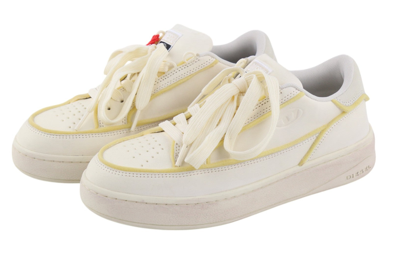 DIESEL S-Sinna Low Women Trainers EU40 White Leather Low-Top Lace-Up RRP195