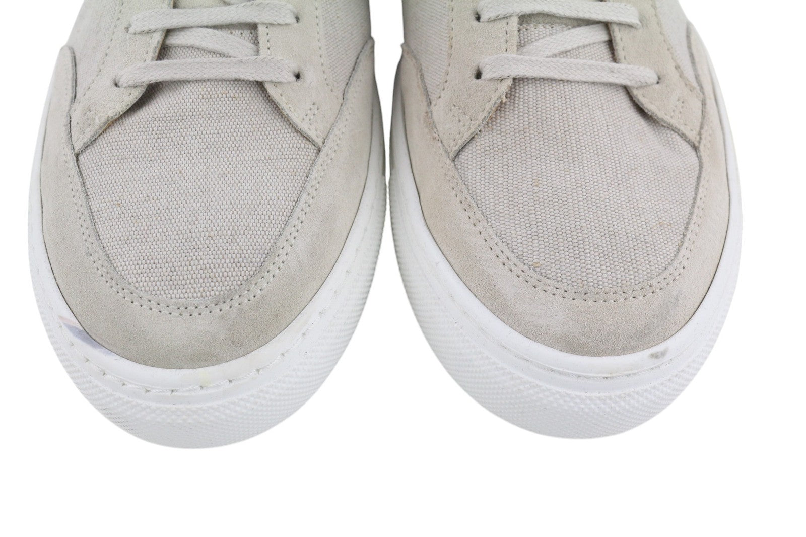 SUITSUPPLY Men Shoes EU46 Light Grey Textile Leather Low Laced Casual