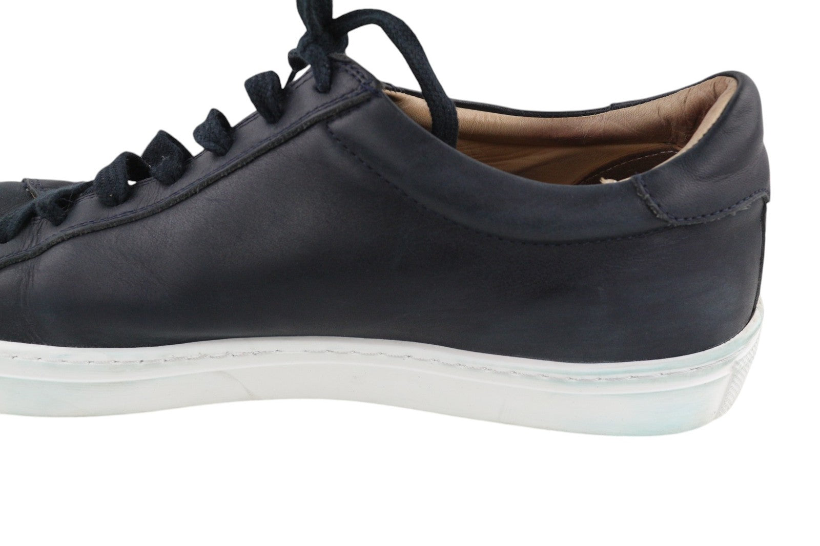 SUITSUPPLY Men Shoes EU45 Navy Blue Leather Low-Top Laced Sneaker