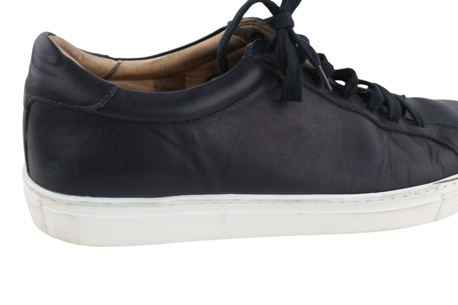 SUITSUPPLY Men Shoes EU45 Navy Blue Leather Low-Top Laced Sneaker