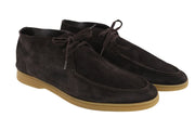 SUITSUPPLY Men Shoes EU43 Dark Brown Leather Suede High Top Casual