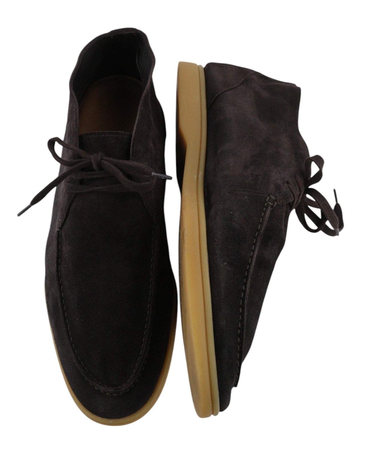 SUITSUPPLY Men Shoes EU43 Dark Brown Leather Suede High Top Casual