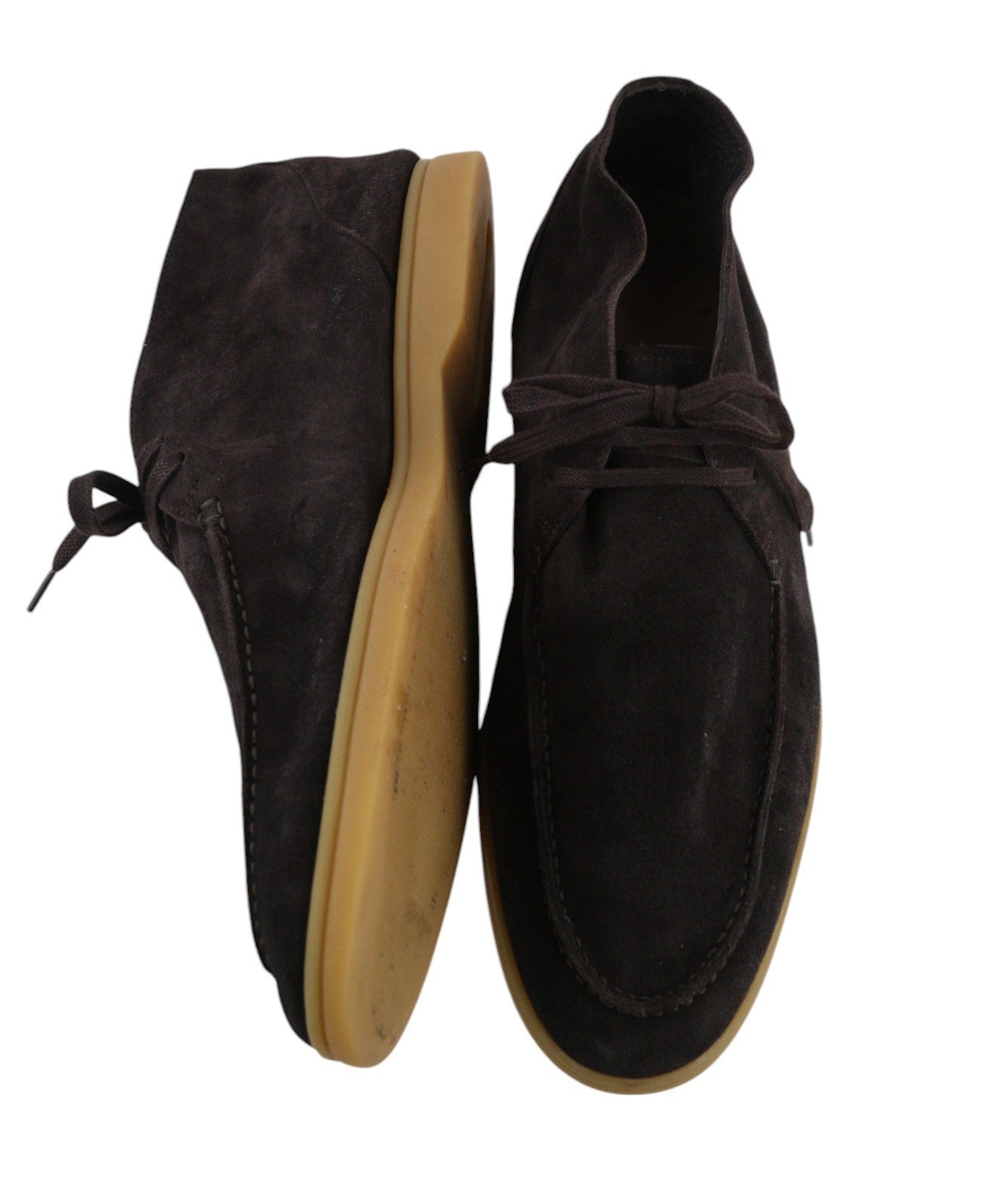 SUITSUPPLY Men Shoes EU43 Dark Brown Leather Suede High Top Casual