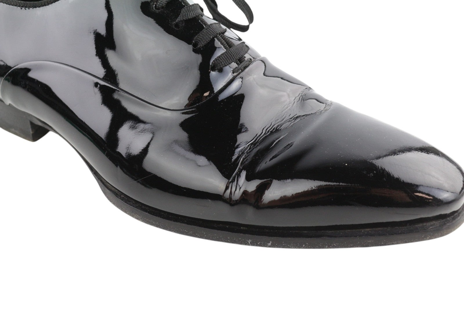 SUITSUPPLY Men Shoes EU41.5 Black Lacquered Formal Laced Low-Top