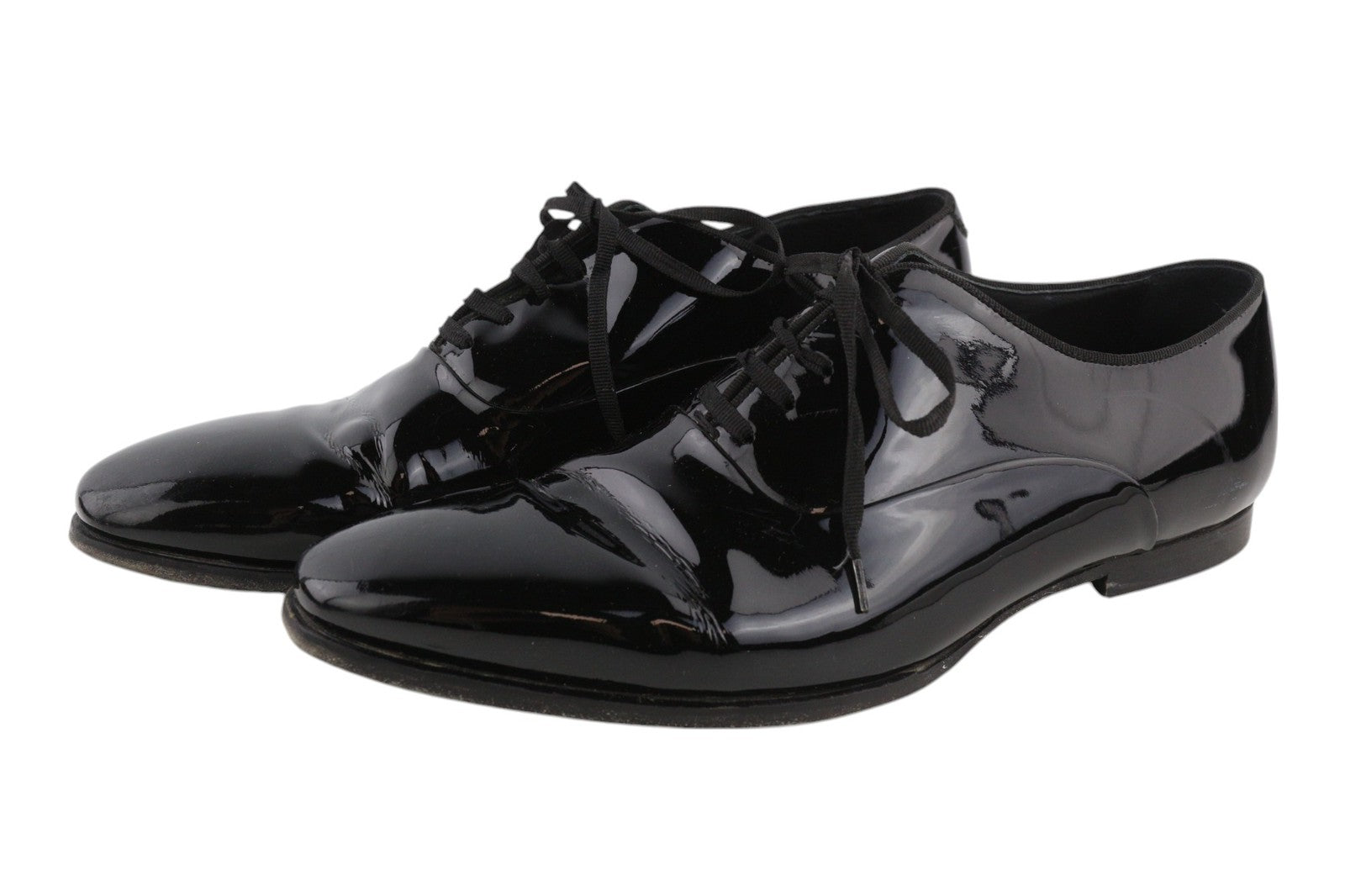 SUITSUPPLY Men Shoes EU41.5 Black Lacquered Formal Laced Low-Top