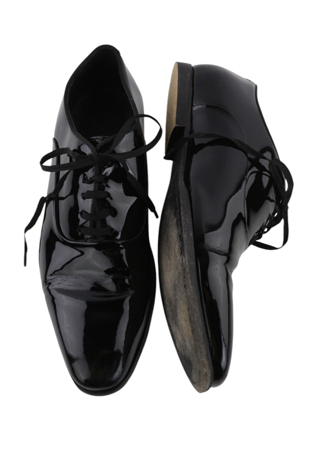 SUITSUPPLY Men Shoes EU41.5 Black Lacquered Formal Laced Low-Top