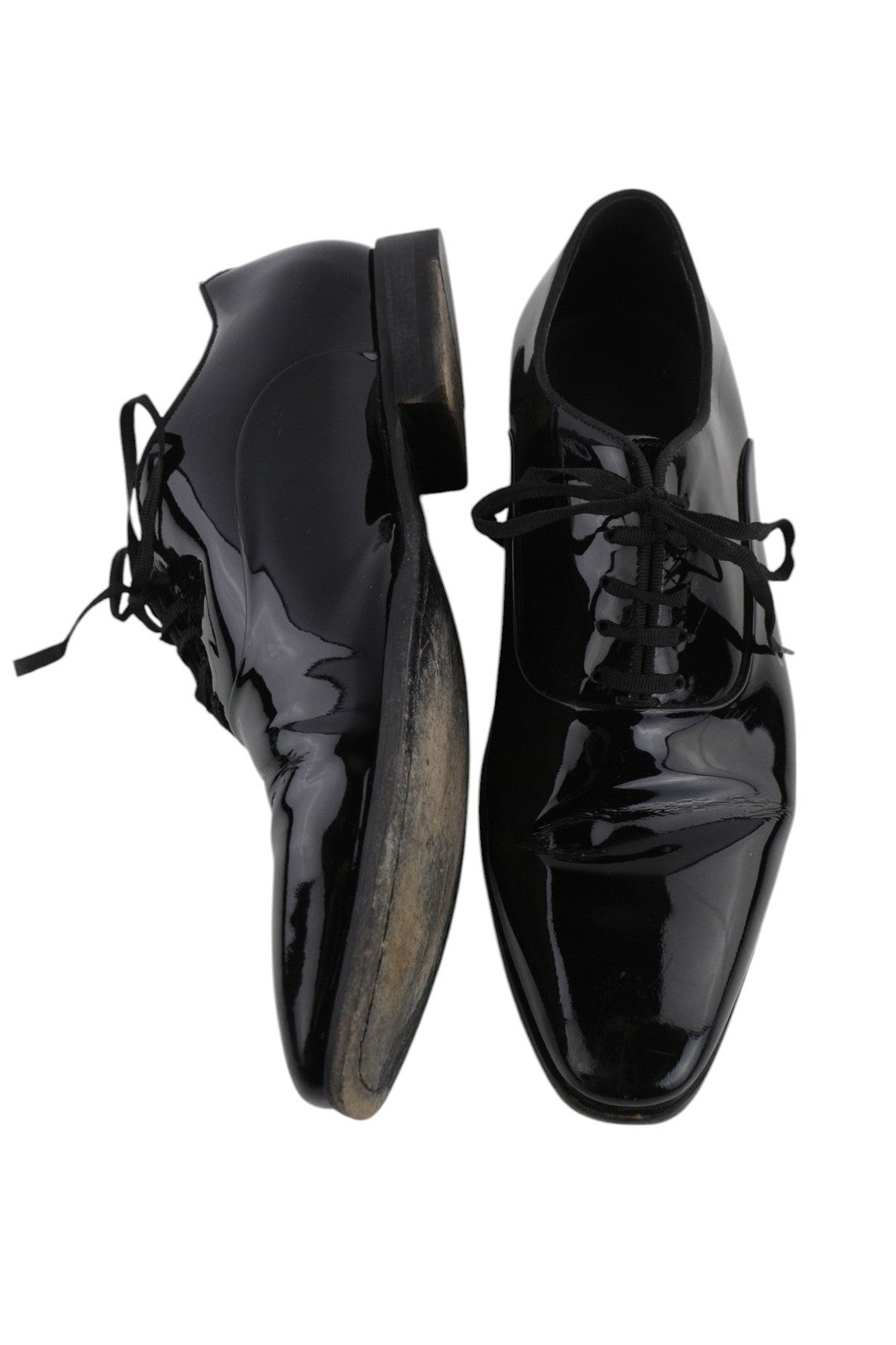 SUITSUPPLY Men Shoes EU41.5 Black Lacquered Formal Laced Low-Top