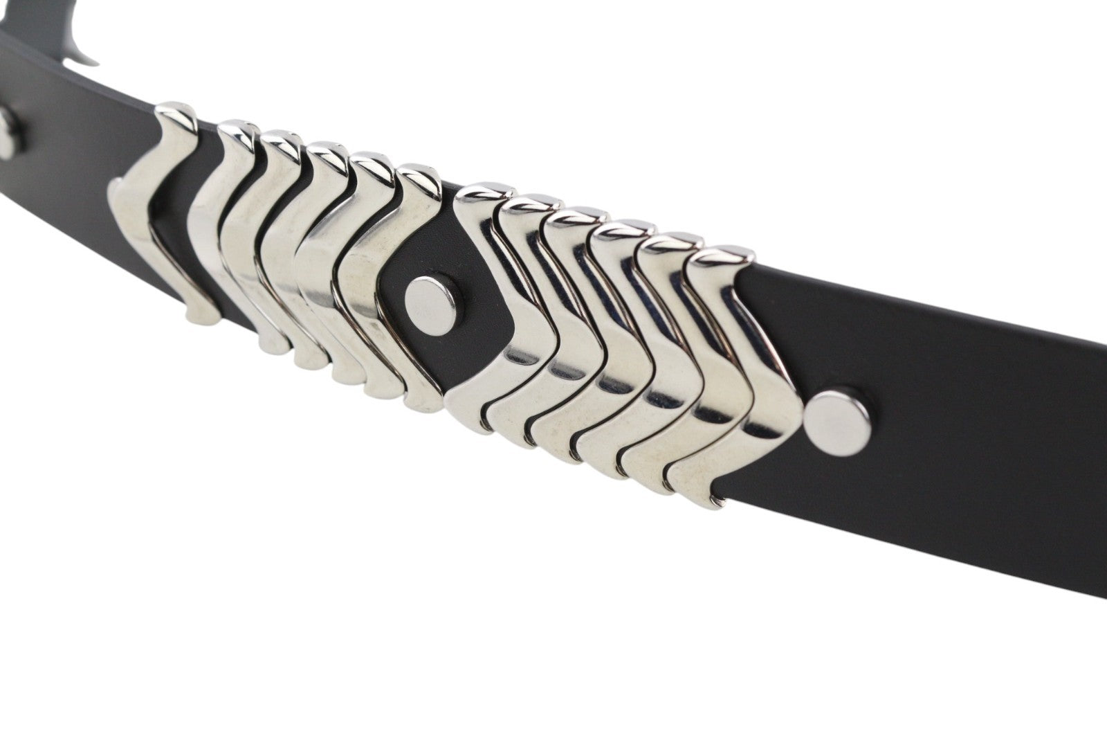 DIESEL D-Burny Women Belt 90 cm Black Leather Detailed Buckled RRP180