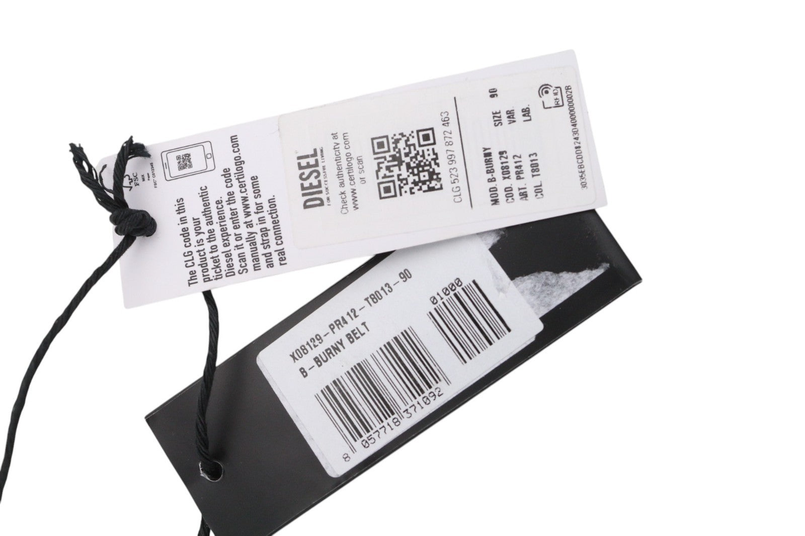 DIESEL D-Burny Women Belt 90 cm Black Leather Detailed Buckled RRP180