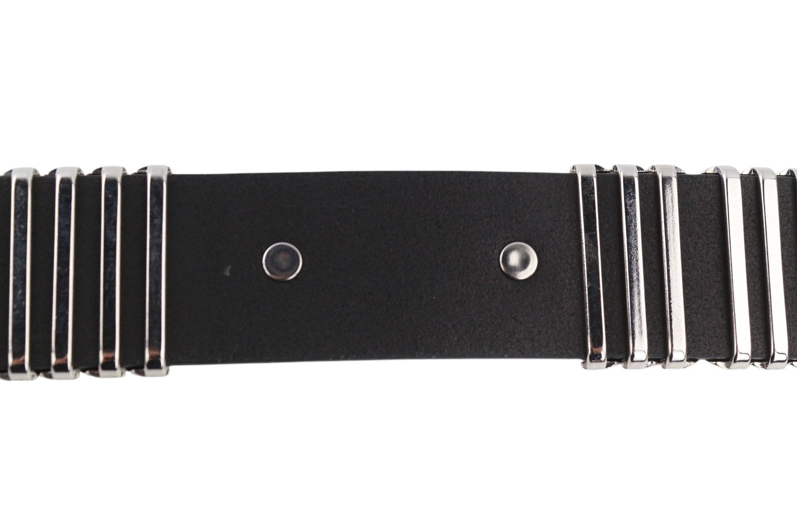 DIESEL D-Burny Women Belt 85 cm Black Leather Detailed Metal Buckle RRP180