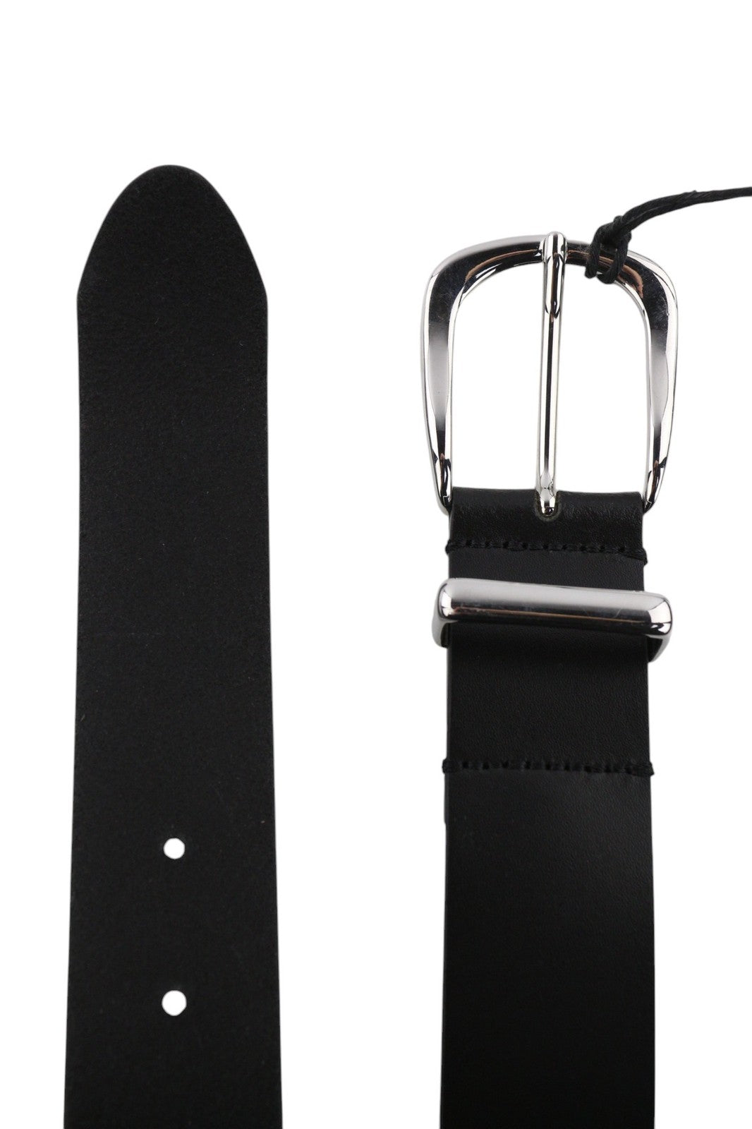 DIESEL D-Burny Women Belt 85 cm Black Leather Detailed Metal Buckle RRP180