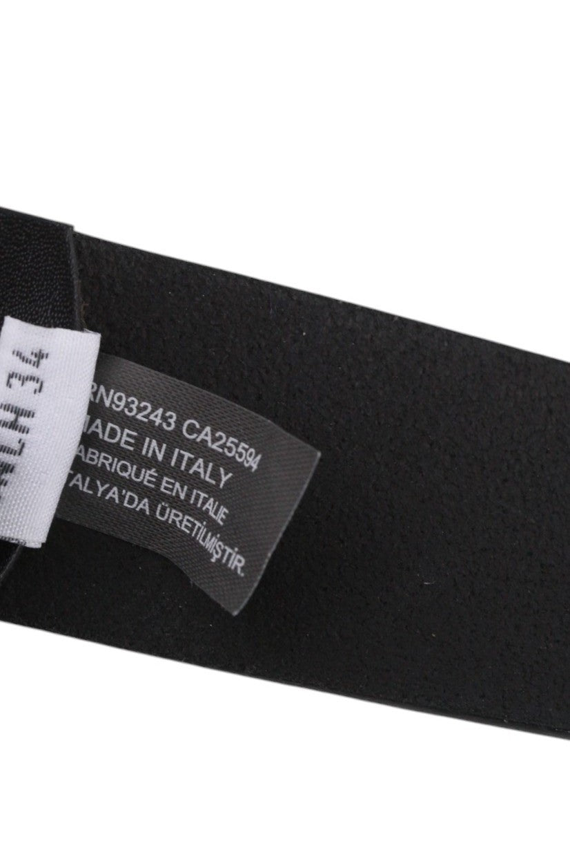 DIESEL D-Burny Women Belt 85 cm Black Leather Detailed Metal Buckle RRP180