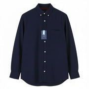 GANT Reg Herringbone Flannel Men Shirt L Evening Blue Button-Down Neck Casual