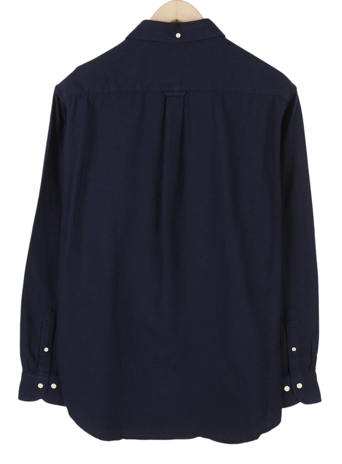 GANT Reg Herringbone Flannel Men Shirt L Evening Blue Button-Down Neck Casual