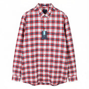 GANT vyriški marškinėliai su flaneliniais languotais 3XL dydžiais, ryškiai raudoni, su sagomis užsegama apykakle, kišenėmis laisvalaikiui 