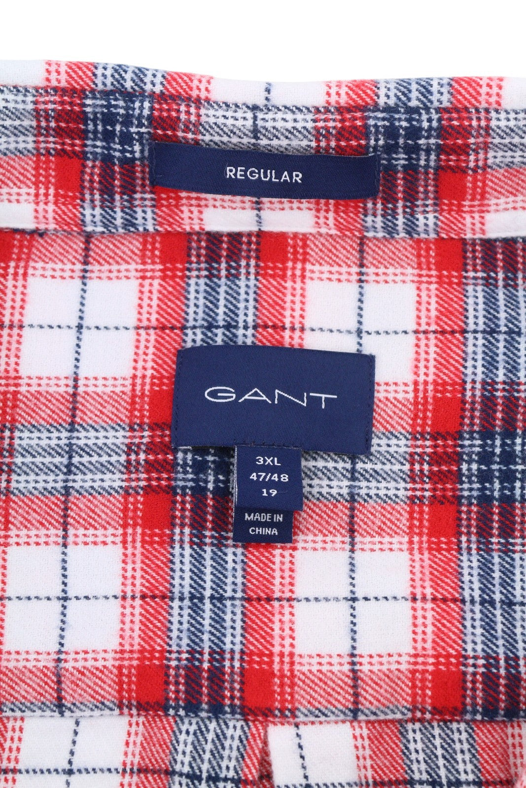 GANT vyriški marškinėliai su flaneliniais languotais 3XL dydžiais, ryškiai raudoni, su sagomis užsegama apykakle, kišenėmis laisvalaikiui 