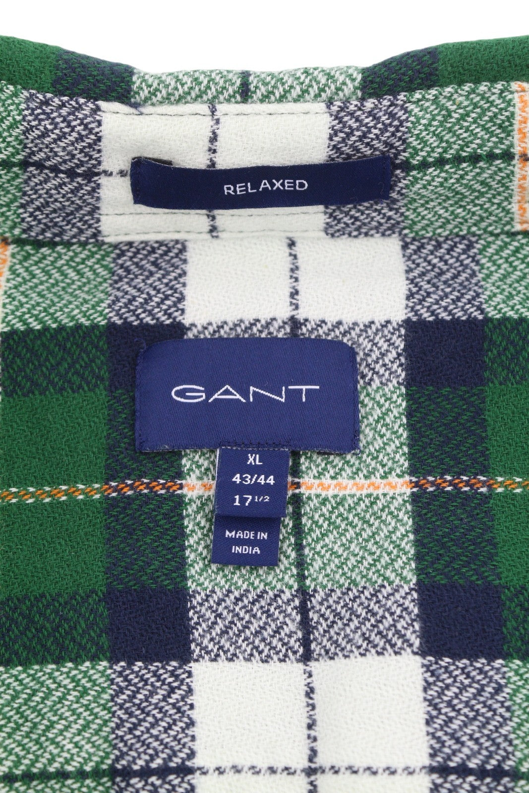 GANT Rel Texture Check vyriški marškinėliai XL dydžio, miško žali, flaneliniai, su sagomis atlenkiama apykakle, laisvalaikio stiliaus 