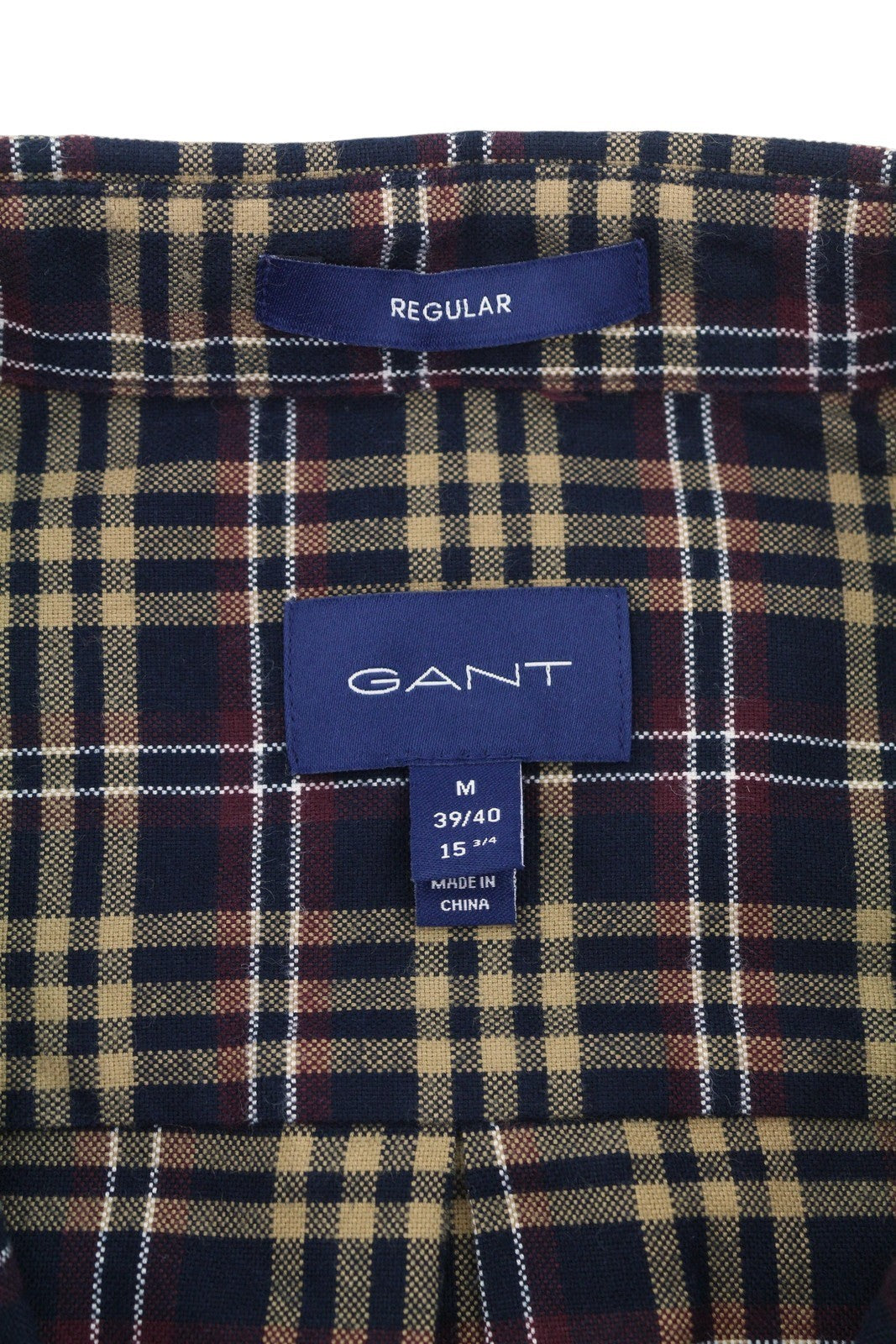 GANT Reg Brushed Oxf Check vyriški marškinėliai M, karališkosios raudonos spalvos, su sagomis užsegama apykakle, flaneliniai