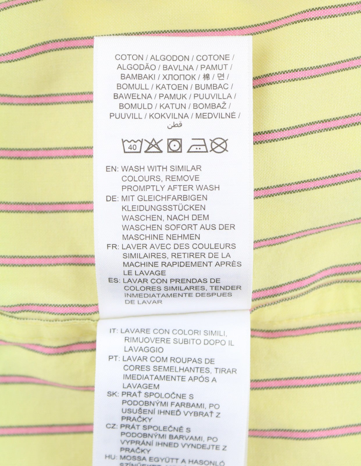 GANT Rel Oxford Stripe vyriški marškinėliai S, citrininė spalva, sagomis užsegama apykakle, užlopytomis kišenėmis, laisvalaikio stilius 