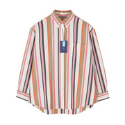 GANT laisvalaikio marškinėliai su dryžiais, 40 dydžio, kiaušinio lukšto formos, su sagomis apačioje, dideli laisvi marškinėliai 