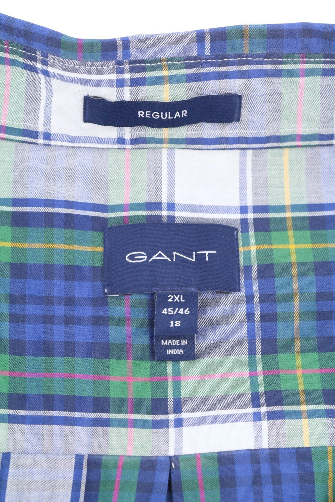 GANT raudoni languoti vyriški marškinėliai su sagomis, 2XL dydžio, prabangiai žali languoti marškinėliai.