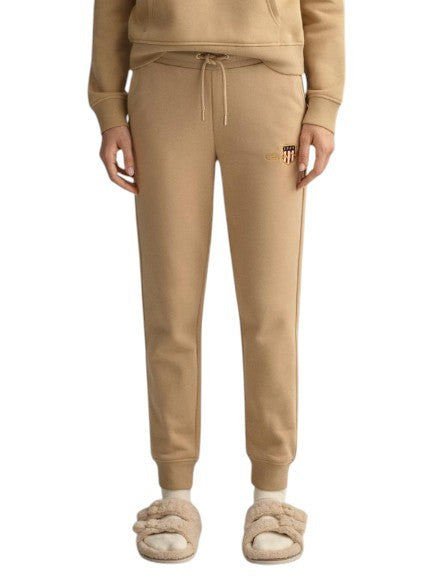 GANT Archive Shield Women Trousers M Brown Drawstring Waist Jogg Sweatpants