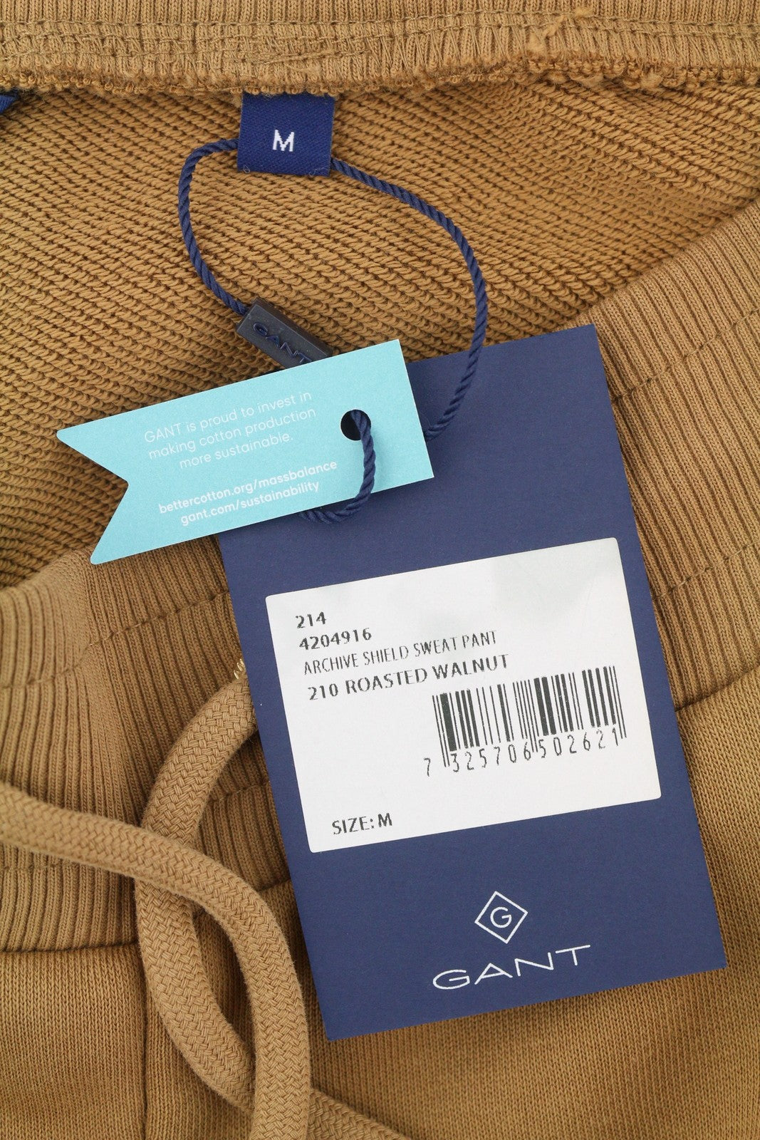 GANT Archive Shield Women Trousers M Brown Drawstring Waist Jogg Sweatpants