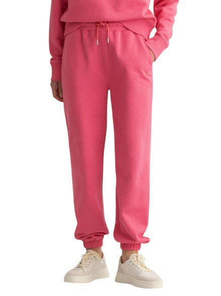 GANT Rel Icon Essential Women Trousers M Pink Drawstring Waist Jogg Sweatpants