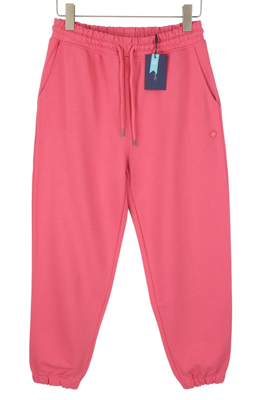 GANT Rel Icon Essential Women Trousers M Pink Drawstring Waist Jogg Sweatpants