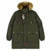 DIESEL V-Colby Men's Jacket S Green Hooded Parka Padded Mid-Length RRP395