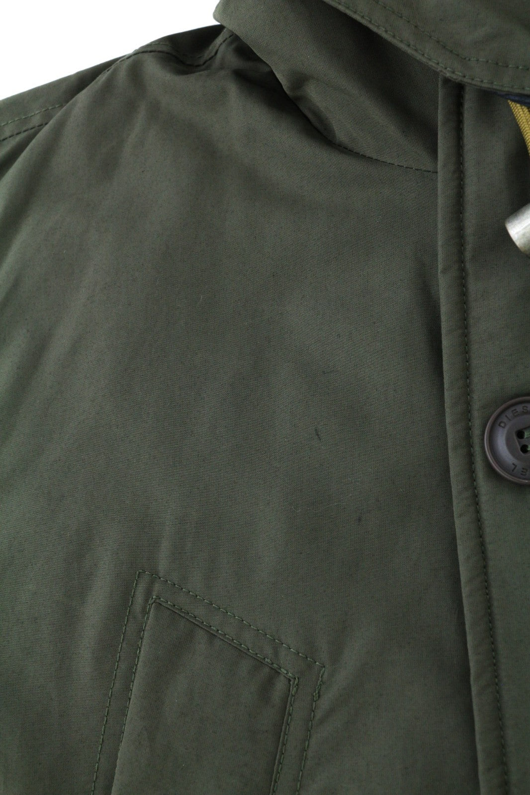 DIESEL V-Colby Men's Jacket S Green Hooded Parka Padded Mid-Length RRP395